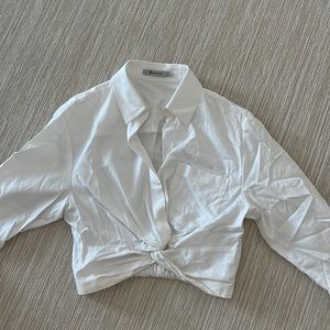 Button down cropped shirt